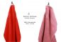 Preview: 10 Piece Guest Towel Set "Premium" red & old rose, 30 x 50 cm