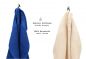 Preview: 10 Piece Guest Towel Set "Premium" royal blue & beige, 30 x 50 cm