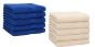 Preview: Betz 10 Stück Gästehandtücher PREMIUM 100%Baumwolle Gästetuch-Set 30x50 cm Farbe royalblau und beige