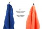 Preview: Betz 10 Piece Towel Set PREMIUM 100% Cotton 10 Guest Towels Colour: royal blue & orange