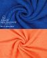 Preview: Betz 10 Piece Towel Set PREMIUM 100% Cotton 10 Guest Towels Colour: royal blue & orange