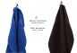 Preview: Betz 10 Stück Gästehandtücher PREMIUM 100%Baumwolle Gästetuch-Set 30x50 cm Farbe royalblau und dunkelbraun