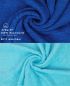 Preview: Betz 10 Piece Towel Set PREMIUM 100% Cotton 10 Guest Towels Colour: royal blue & turquoise