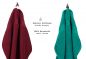 Preview: Lot de 10 serviettes d'invités Premium couleur: vert émeraude & rouge foncé, qualité 470g/m², 10 serviettes d'invité 30x50 cm en coton de Betz