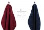 Preview: Betz 10 Stück Gästehandtücher PREMIUM 100%Baumwolle Gästetuch-Set 30x50 cm Farbe dunkelrot und dunkelblau