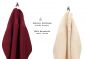 Preview: Betz 10 Piece Towel Set PREMIUM 100% Cotton 10 Guest Towels Colour: dark red & beige