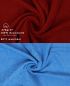Preview: Betz 10 Stück Gästehandtücher PREMIUM 100%Baumwolle Gästetuch-Set 30x50 cm Farbe dunkelrot und hellblau
