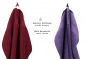 Preview: Betz 10 Stück Gästehandtücher PREMIUM 100%Baumwolle Gästetuch-Set 30x50 cm Farbe dunkelrot und lila