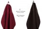 Preview: Betz 10 Stück Gästehandtücher PREMIUM 100%Baumwolle Gästetuch-Set 30x50 cm Farbe dunkelrot und dunkelbraun
