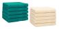 Preview: Betz 10 Piece Towel Set PREMIUM 100% Cotton 10 Guest Towels Colour: emerald green & beige