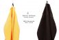 Preview: Betz 10 Stück Gästehandtücher PREMIUM 100%Baumwolle Gästetuch-Set 30x50 cm Farbe gelb und dunkelbraun