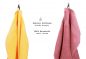 Preview: Set di 10 asciugamani per ospiti PREMIUM, colore: giallo e rosa antico, misura:  30 x 50 cm