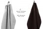 Preview: Betz 10 Piece Towel Set PREMIUM 100% Cotton 10 Guest Towels Colour: silver grey & dark brown