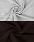 Preview: Set di 10 asciugamani per ospiti PREMIUM, colore: grigio argento e marrone scuro, misura:  30 x 50 cm