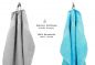 Preview: Betz 10 Piece Towel Set PREMIUM 100% Cotton 10 Guest Towels Colour: silver grey & turquoise