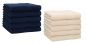 Preview: Set di 10 asciugamani per ospiti PREMIUM, colore: blu scuro e beige, misura:  30 x 50 cm