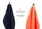 Preview: Betz 10 Piece Towel Set PREMIUM 100% Cotton 10 Guest Towels Colour: dark blue & orange