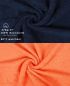 Preview: Betz 10 Piece Towel Set PREMIUM 100% Cotton 10 Guest Towels Colour: dark blue & orange