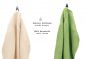 Preview: Betz 10 Stück Gästehandtücher PREMIUM 100%Baumwolle Gästetuch-Set 30x50 cm Farbe beige und apfel-grün