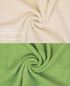 Preview: Betz 10 Stück Gästehandtücher PREMIUM 100%Baumwolle Gästetuch-Set 30x50 cm Farbe beige und apfel-grün