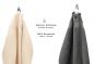 Preview: Betz 10 Stück Gästehandtücher PREMIUM 100%Baumwolle Gästetuch-Set 30x50 cm Farbe beige und anthrazit