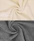 Preview: Set di 10 asciugamani per ospiti PREMIUM, colore: beige e grigio antracite, misura:  30 x 50 cm