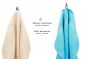Preview: Lot de 10 serviettes d'invités Premium couleur: turquoise & beige, taille 30 x 50 cm