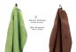 Preview: Betz 10 Toallas para invitados PREMIUM 100% algodón 30x50cm en verde manzana y marrón nuez