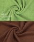Preview: Betz 10 Toallas para invitados PREMIUM 100% algodón 30x50cm en verde manzana y marrón nuez