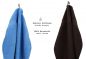 Preview: Betz 10 Piece Towel Set PREMIUM 100% Cotton 10 Guest Towels Colour: light blue & dark brown