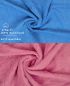 Preview: Set di 10 asciugamani per ospiti PREMIUM, colore: azzurro e rosa antico, misura:  30 x 50 cm