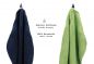 Preview: Betz 10 Piece Towel Set PREMIUM 100% Cotton 10 Guest Towels Colour: dark blue & apple green