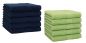 Preview: Betz 10 Stück Gästehandtücher PREMIUM 100%Baumwolle Gästetuch-Set 30x50 cm Farbe dunkelblau und apfelgrün