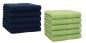 Preview: Betz 10 Piece Towel Set PREMIUM 100% Cotton 10 Guest Towels Colour: dark blue & apple green