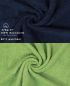 Preview: Betz 10 Piece Towel Set PREMIUM 100% Cotton 10 Guest Towels Colour: dark blue & apple green