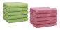 Preview: Set di 10 asciugamani per ospiti PREMIUM, colore: verde mela e rosa antico, misura:  30 x 50 cm