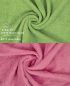 Preview: Set di 10 asciugamani per ospiti PREMIUM, colore: verde mela e rosa antico, misura:  30 x 50 cm