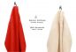 Preview: Betz Paquete de 10 piezas de toalla facial PREMIUM tamaño 30x30cm 100% algodón en rojo y beige