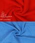 Preview: Betz Paquete de 10 piezas de toalla facial PREMIUM tamaño 30x30cm 100% algodón en rojo y azul celeste