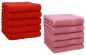 Preview: Betz 10 Stück Seiftücher PREMIUM 100% Baumwolle Seiflappen Set 30x30 cm Farbe rot und altrosa
