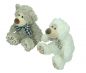 Preview: Betz lot de 2 peluches douces de 17 cm motif OURSONS blanc et gris