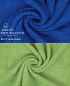 Preview: Betz 10 Stück Seiftücher PREMIUM 100% Baumwolle Seiflappen Set 30x30 cm Farbe royalblau und apfelgrün