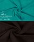 Preview: Betz 10 Stück Seiftücher PREMIUM 100% Baumwolle Seiflappen Set 30x30 cm Farbe smaragdgrün und dunkelbraun