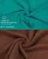 Preview: Betz 10 Stück Seiftücher PREMIUM 100% Baumwolle Seiflappen Set 30x30 cm Farbe smaragdgrün und nussbraun