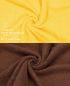 Preview: Betz 10 Stück Seiftücher PREMIUM 100% Baumwolle Seiflappen Set 30x30 cm Farbe gelb und nussbraun