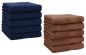 Preview: Betz 10 Piece Towel Set PREMIUM 100% Cotton 10 Face Cloths Colour: dark blue & hazel