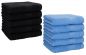 Preview: Betz 10 Stück Seiftücher PREMIUM 100% Baumwolle Seiflappen Set 30x30 cm Farbe schwarz und hellblau