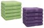 Preview: Betz 10 Piece Towel Set PREMIUM 100% Cotton 10 Face Cloths Colour: apple green & purple