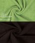 Preview: Lot de 10 serviettes débarbouillettes Premium couleur: vert pomme & marron foncé, taille: 30x30 cm de Betz