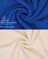 Preview: Betz 10 Piece Wash Mitt Set PREMIUM 100% Cotton 10 Wash Mitts Colour: royal blue & beige